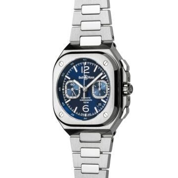 BR-05 Chrono Blue Steel 42mm, Blue Dial, Automatic Movement, Steel Case, Steel Bracelet Watch