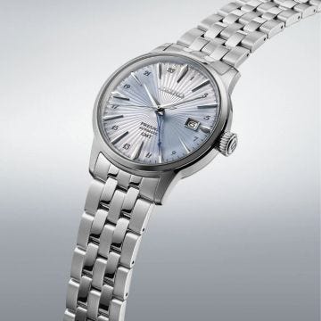 Seiko Cocktail Time Skydiving GMT, Presage 40.5mm, Light Blue Dial, Automatic Movement, Stainless Steel Case, Stainless Steel Bracelet Watch ssk037j1