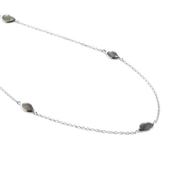 Juvi Silver Amble Stepping Stone Labradorite Necklace. Image one