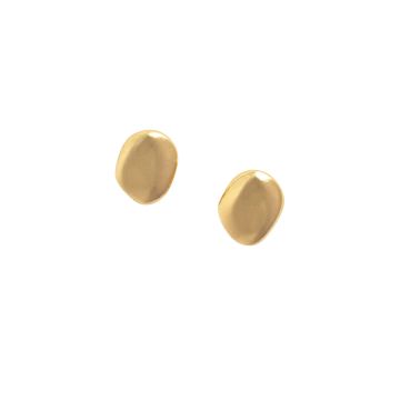 Juvi Yellow Gold Amble Pebble Stud Earrings AMBE45G. Image one