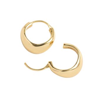 Juvi Yellow Gold Amble Huggies Earrings. Image one