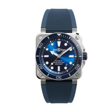 Bell & Ross BR 03 Diver 42mm, Blue Dial, Automatic Movement, Steel Case, Blue Rubber Strap Watch BR03A-D-BLU-ST/SRB. Image one