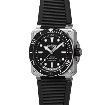 Bell & Ross BR 03 Diver Black Steel 42mm, Black Dial, Automatic Movement, Steel Case, Rubber Strap Watch BR03A-D-BL-ST/SRB Image one