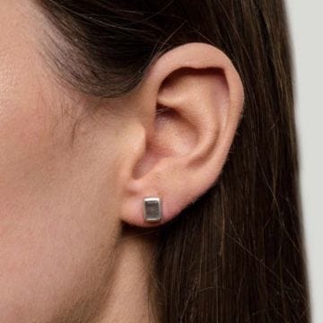Juvi Silver Manhattan Labradorite Stud Earrings. Image one