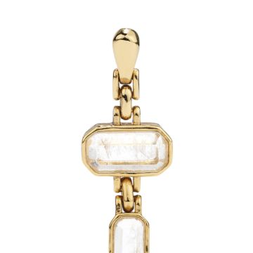 Goossens Stones Yellow Gold Drop Earrings. Image one