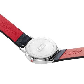 Mondaine Classic 36mm White Dial Quartz Movements Black Vegan Leather Bracelet Watch