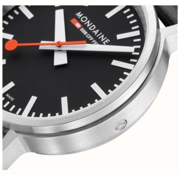 Classic 34mm Black Dial Quartz Movement Vegan Leather Strap Watch