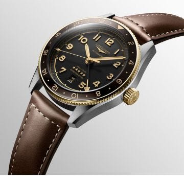 Spirit Zulu Time 42mm Black Dial Automatic Leather Strap Watch