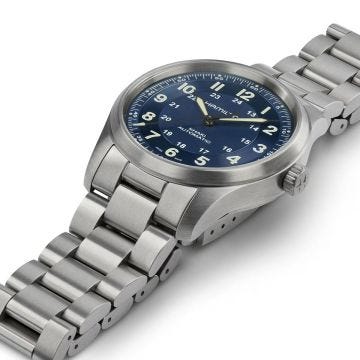 Photo of the Hamilton Khaki Field Titanium 38mm, Blue Dial, Automatic Movement, Titanium Watch H70205140