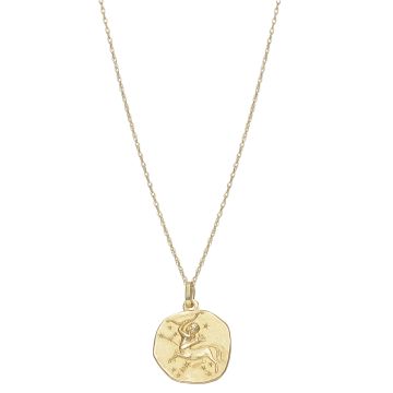 9k Yellow 16mm Zodiac Sagittarius Gold Pendant Necklace
