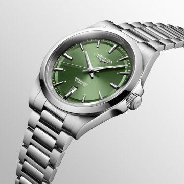 Conquest 41mm Green Dial Automatic Stainless Steel Watch