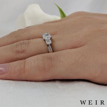 Platinum 0.50ct F VVS1  Cushion cut Diamond Engagement Ring