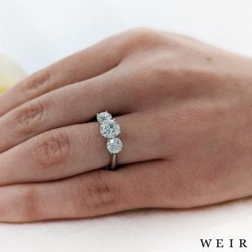Platinum Lab Grown 1.01ct E VS1  Round brilliant cut Lab Grown Diamond Dress Ring