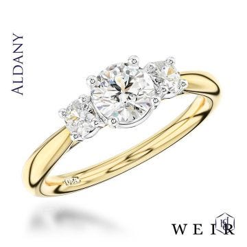 18k yellow gold 0.50ct E SI1  Round brilliant cut Diamond Engagement Ring