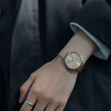 Petite Unitone 28mm Gold Dial Quartz Gold Plated Watch