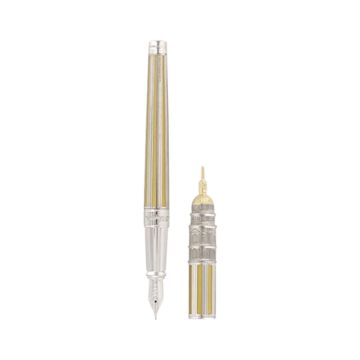 S.T. Dupont Loves Paris Limited Edition Line D Gold Colour Palladium Lacquer18k Carat White Gold Nib Fountain Pen Rollerball Attachment Writing Kit
