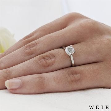Platinum Lab Grown 1.02ct E VS1  Round brilliant cut Lab Grown Diamond Dress Ring