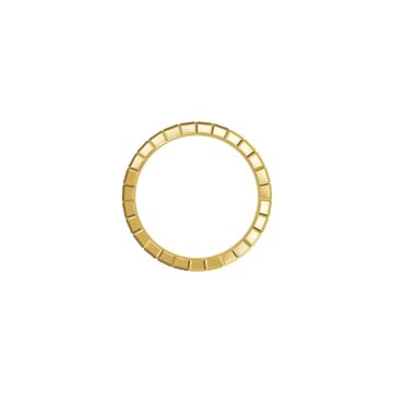 Photo of the Chopard Ice Cube 18k Yellow Gold Full Set Diamond Ring (827005-0040) with a sleek geometric design