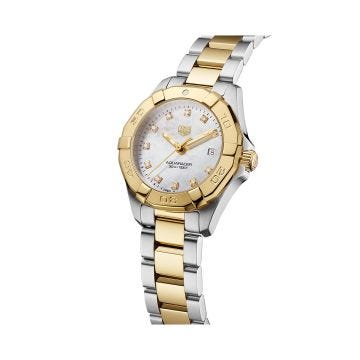 TAG Heuer Aquaracer Date 27mm MOP Dial Gold & Stainless Steel Watch