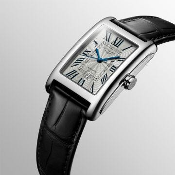 Dolcevita 27.7 x 43.8mm White Dial Automatic Leather Strap Watch