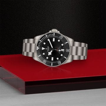 Pelagos 39mm Automatic Black Dial Titanium Bracelet Watch