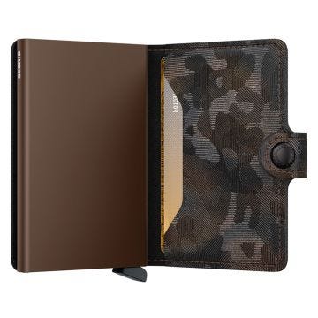Photo of the Secrid Miniwallet Jungle Brown | RFID-Blocking Textured Leather Wallet – MJu-Brown