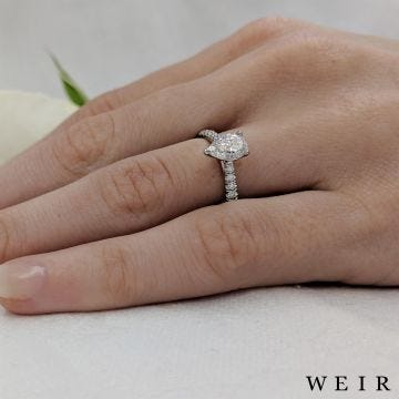 Platinum 0.50ct F SI1  Pear shape cut Diamond Engagement Ring
