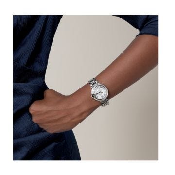 Cartier Ballon Bleu 33mm Silver Dial Automatic Diamond Steel Bracelet Watch W4BB0023
