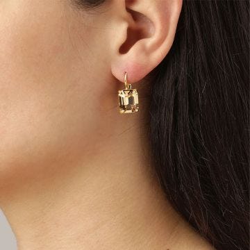 Photo of the DYRBERG/KERN Segin Gold Tone Earrings with champagne crystals 460000
