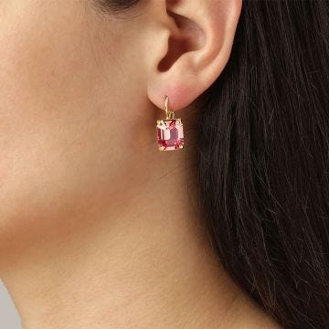 DYRBERG/KERN Segin Gold Tone Earrings with pink crystals 460001
