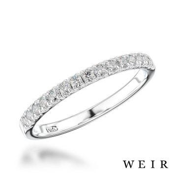 Platinum Round brilliant cut diamond line band