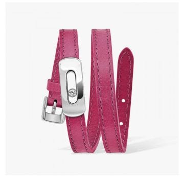 My Move Raspberry Pink Calfskin Leather Strap