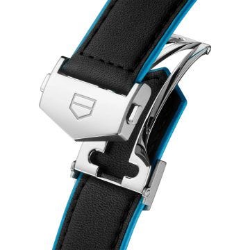 Carrera Day-Date 41mm Black Dial Automatic Leather Strap Watch