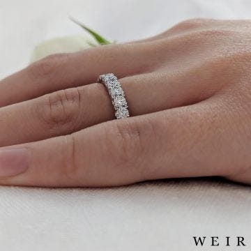 Platinum Round brilliant cut diamond line band