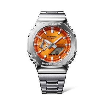 G-Shock GM-2100 Orange Dial Quartz Stainless Steel Watch