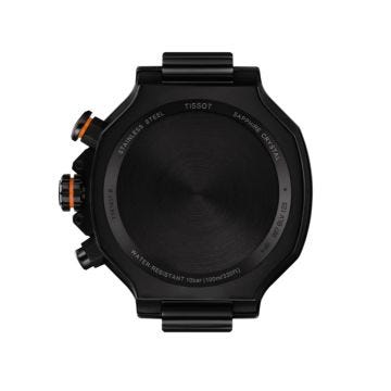 T-Race Chronograph 45mm Black Orange Dial Quartz Orange Rubber Bracelet Watch