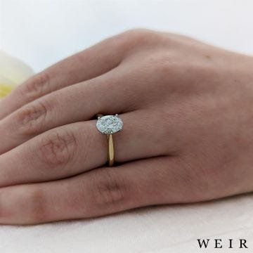 18k yellow gold Lab Grown 1.53ct E VS1  Oval cut Lab Grown Diamond Dress Ring