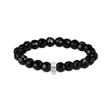 Black Obsidian Beads Charm Carrier Bracelet 17cm