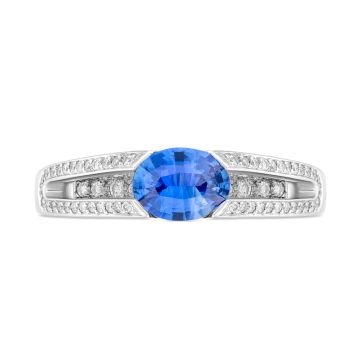 18k White Gold Sapphire and Diamond Ring