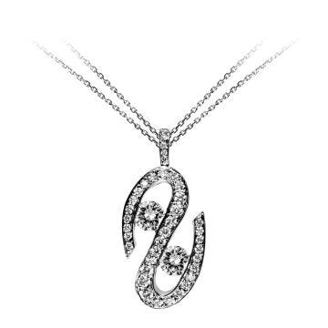 Waskoll 18k White Gold 0.90 Carat Diamond Necklace
