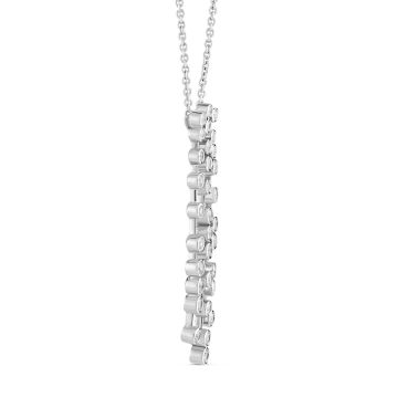 18k White Gold Fringe Diamond Necklace