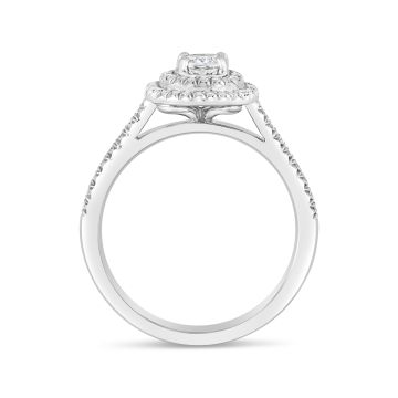 Weir Collection Platinum Double Halo Diamond Ring
