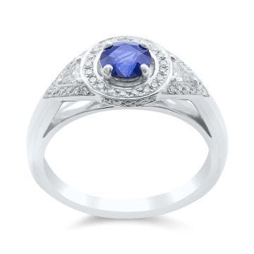 Weir Collection Platinum 0.69ct Diamond & Sapphire Dress Ring