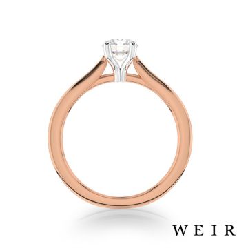 Rose Gold 0.50ct D VS2 Round Brilliant Cut Diamond Ring