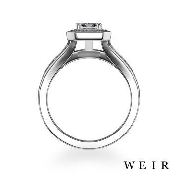Platinum 0.85ct D SI1 Radiant Cut Diamond Engagement Ring