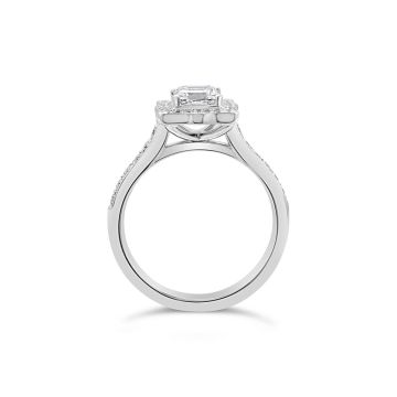 Platinum Asscher Cut Diamond Ring