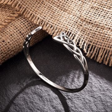 Sterling Silver Celtic Torc Bangle