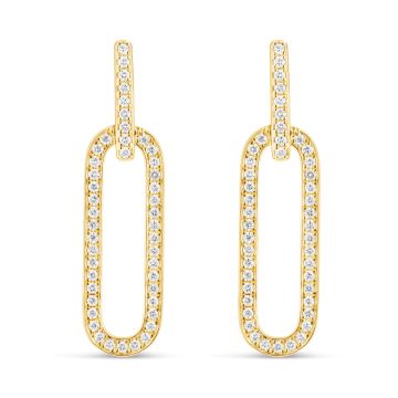 18K Yellow Gold and 1.03ct  Diamond Hoop Earrings