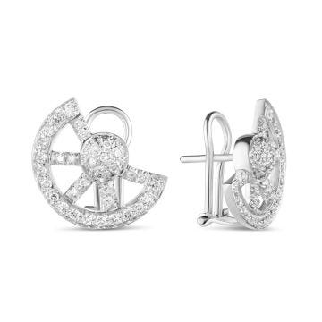 18k White Gold Cartwheel Earrings
