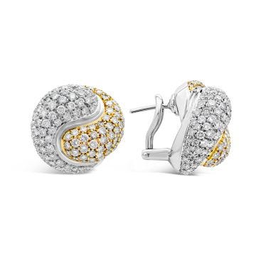 Weir Collection 18k Gold Diamond Cluster Earrings